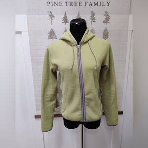 Sporting Life Citron Green Full Zip Fleece Hoodie Baselayer - Size Small